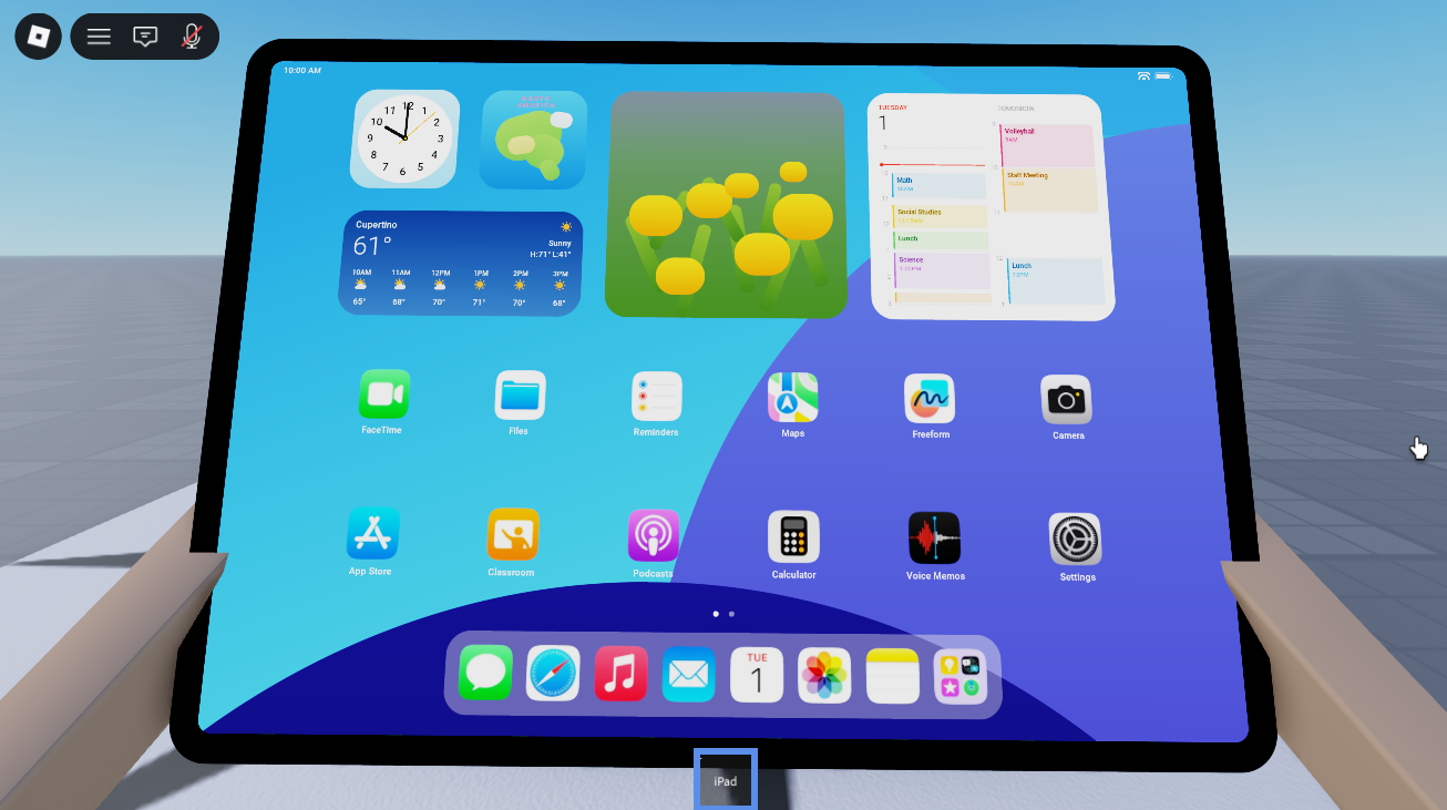Apple iPad Roblox Studio